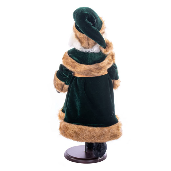 18" Green Velvet Santa Doll with Stand - Image 4